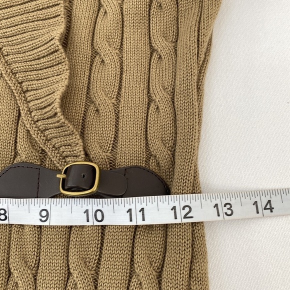 Calvin Klein Cableknit Shawl Collar  Sweater Dress Women's Medium Neutral Tan - Picture 9 of 12